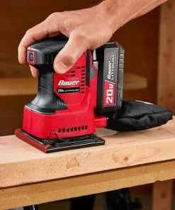 BAUER 20V Cordless 1/4 Sheet Sander with Dust Bag - Tool Only -Electrical Tools Shop 57471 W11