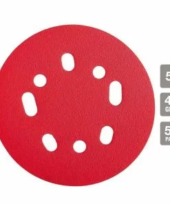 BAUER 5 in. 40 Grit Hook and Loop Universal Pattern Sanding Discs, 50 Pk. -Electrical Tools Shop 57483 W3