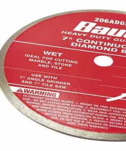 BAUER 7 in. Continuous Rim Wet Cut Diamond Saw Blade -Electrical Tools Shop 57550 W4
