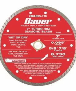 BAUER 7 in. Turbo Rim Wet or Dry Cut Diamond Saw Blade