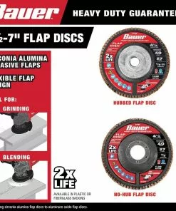 BAUER 4-1/2 in. x 5/8 in.-11 40-Grit Type 27 Flap Disc with Fiberglass Backing and Zirconia Grain -Electrical Tools Shop 57559 W2SS