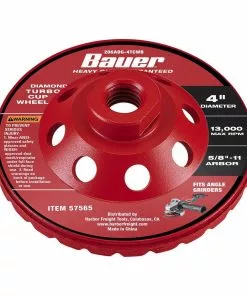 BAUER 4 in. Diamond Turbo Cup Wheel -Electrical Tools Shop 57565 W6