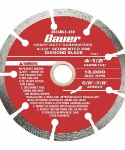 BAUER 4-1/2 in. Segmented Rim Wet or Dry Cut Diamond Saw Blade