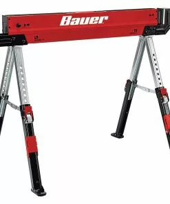 BAUER 32 in. Steel Adjustable Sawhorse, 1300 lb. Capacity