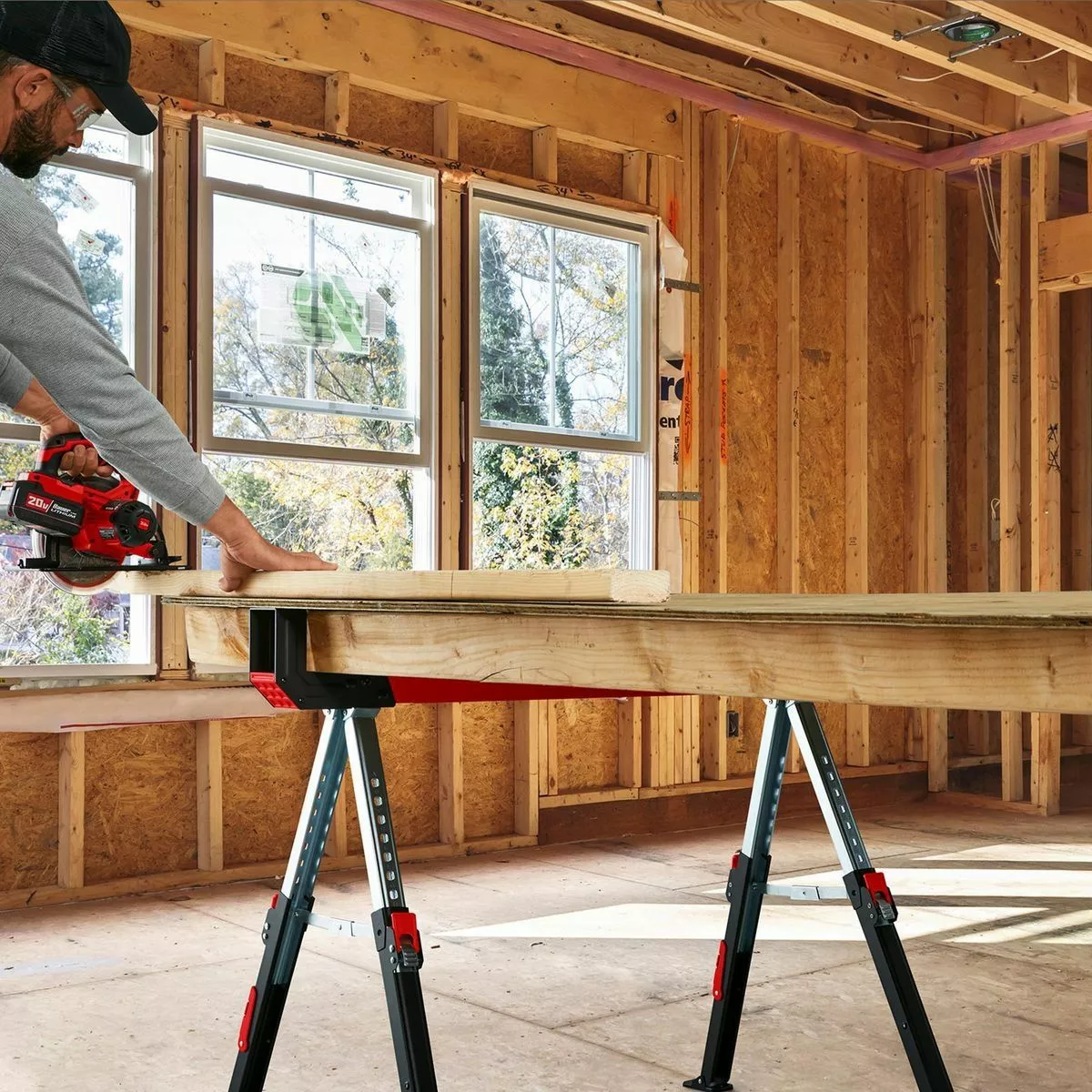 BAUER 32 in. Steel Adjustable Sawhorse, 1300 lb. Capacity 9 BAUER 32 in. Steel Adjustable Sawhorse, 1300 lb. Capacity - Image 9