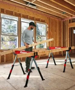 BAUER 32 in. Steel Adjustable Sawhorse, 1300 lb. Capacity 13 BAUER 32 in. Steel Adjustable Sawhorse, 1300 lb. Capacity -Electrical Tools Shop 57807 W6