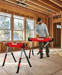 BAUER 32 in. Steel Adjustable Sawhorse, 1300 lb. Capacity 14 BAUER 32 in. Steel Adjustable Sawhorse, 1300 lb. Capacity -Electrical Tools Shop 57807 W7