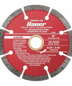 BAUER 4 in. Segmented Rim Wet or Dry Cut Diamond Saw Blade
