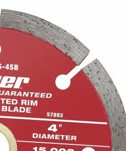 BAUER 4 in. Segmented Rim Wet or Dry Cut Diamond Saw Blade 7 BAUER 4 in. Segmented Rim Wet or Dry Cut Diamond Saw Blade -Electrical Tools Shop 57893 W5