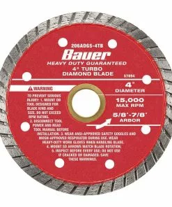 BAUER 4 in. Turbo Rim Wet or Dry Cut Diamond Saw Blade