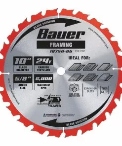 BAUER 10 in., 24T Framing Circular Saw Blade