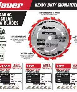 BAUER 12 in., 32T Framing Miter Saw Blade 5 BAUER 12 in., 32T Framing Miter Saw Blade -Electrical Tools Shop 57973 W2SS