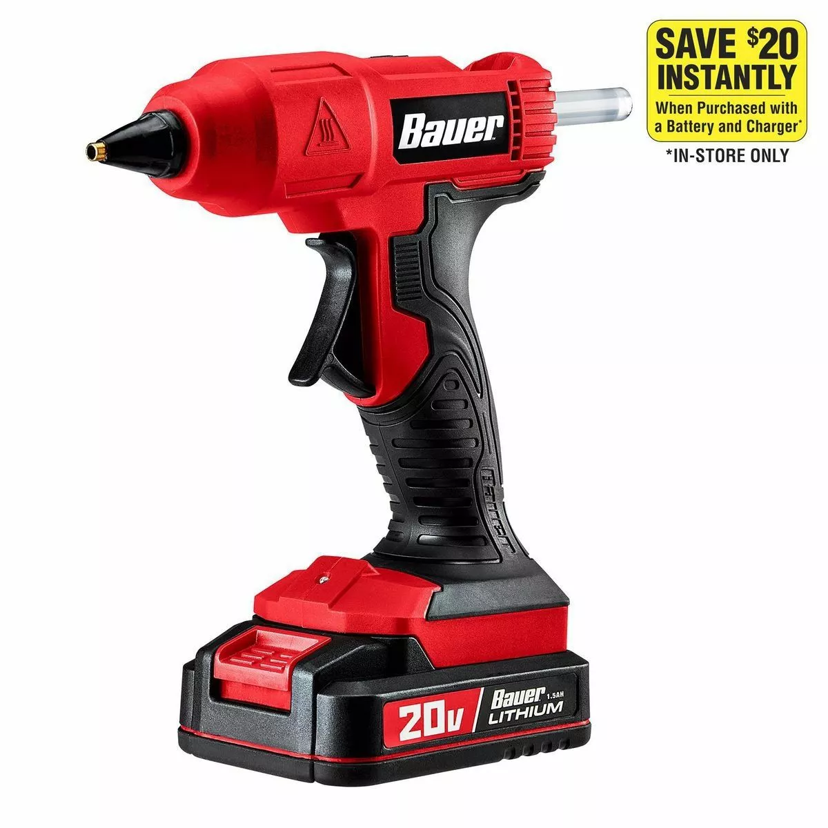BAUER 20V Cordless Full Sized Glue Gun - Tool Only 3 BAUER 20V Cordless Full Sized Glue Gun - Tool Only - Image 3