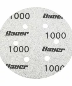 BAUER 6 in. 1000 Grit Hook and Loop 6-Hole Pattern Sanding Discs 5 Pk. -Electrical Tools Shop 58288 W4