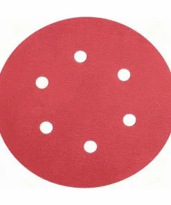 BAUER 6 in. 600 Grit Hook and Loop 6-Hole Pattern Sanding Discs 5 Pk.