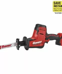 BAUER 20V Brushless Cordless Compact Reciprocating Saw – Tool Only -Electrical Tools Shop 58458 W21