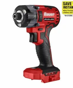 BAUER 20V Brushless Cordless 1/4 in. 3 Speed Hex Impact Driver - Tool Only