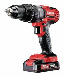 BAUER 20V Cordless 1/2 in. Variable Speed Hammer Drill/Driver Kit