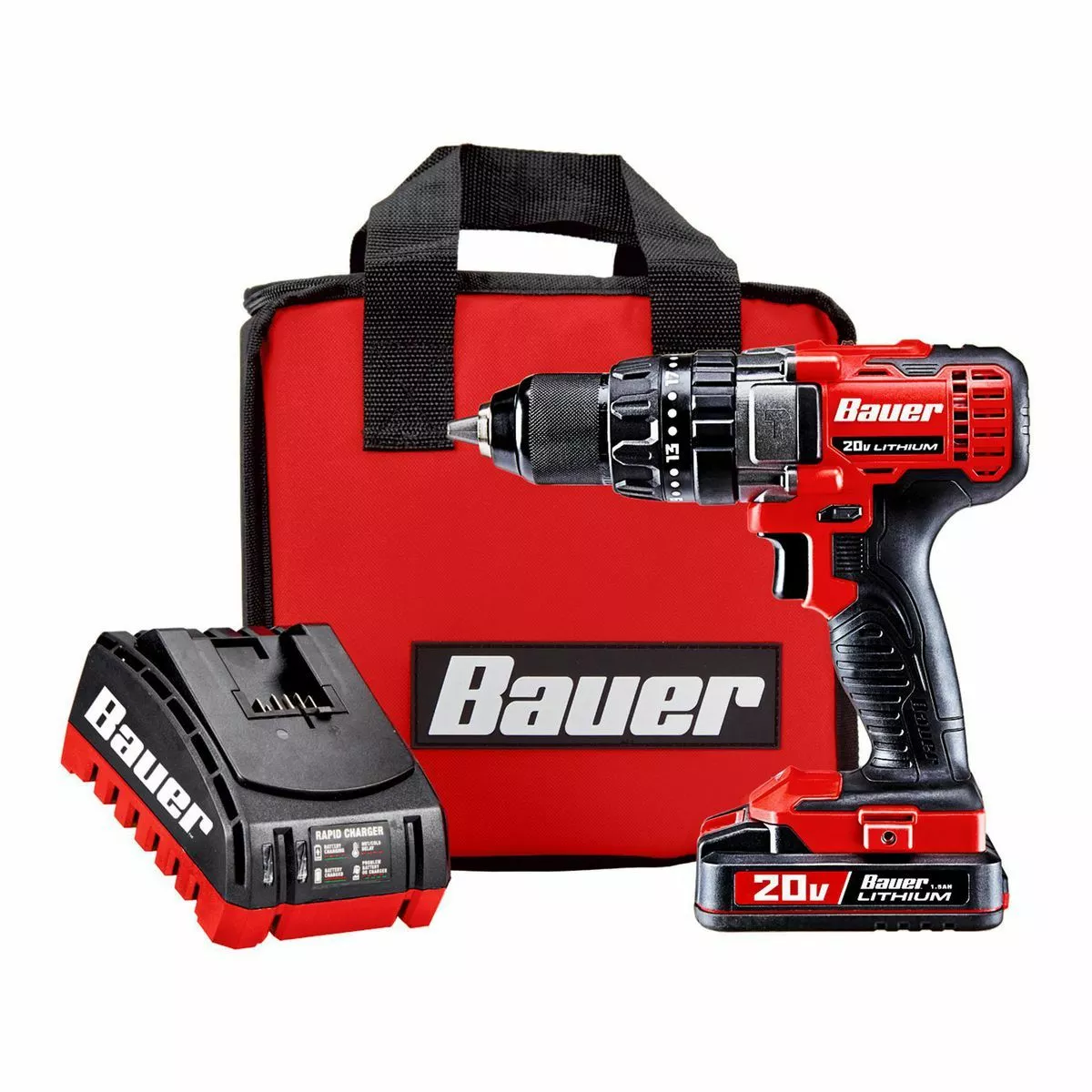 BAUER 20V Cordless 1/2 in. Variable Speed Hammer Drill/Driver Kit 2 BAUER 20V Cordless 1/2 in. Variable Speed Hammer Drill/Driver Kit - Image 2