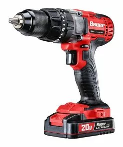 BAUER 20V Cordless 1/2 in. Variable Speed Hammer Drill/Driver Kit 10 BAUER 20V Cordless 1/2 in. Variable Speed Hammer Drill/Driver Kit -Electrical Tools Shop 63527 W5