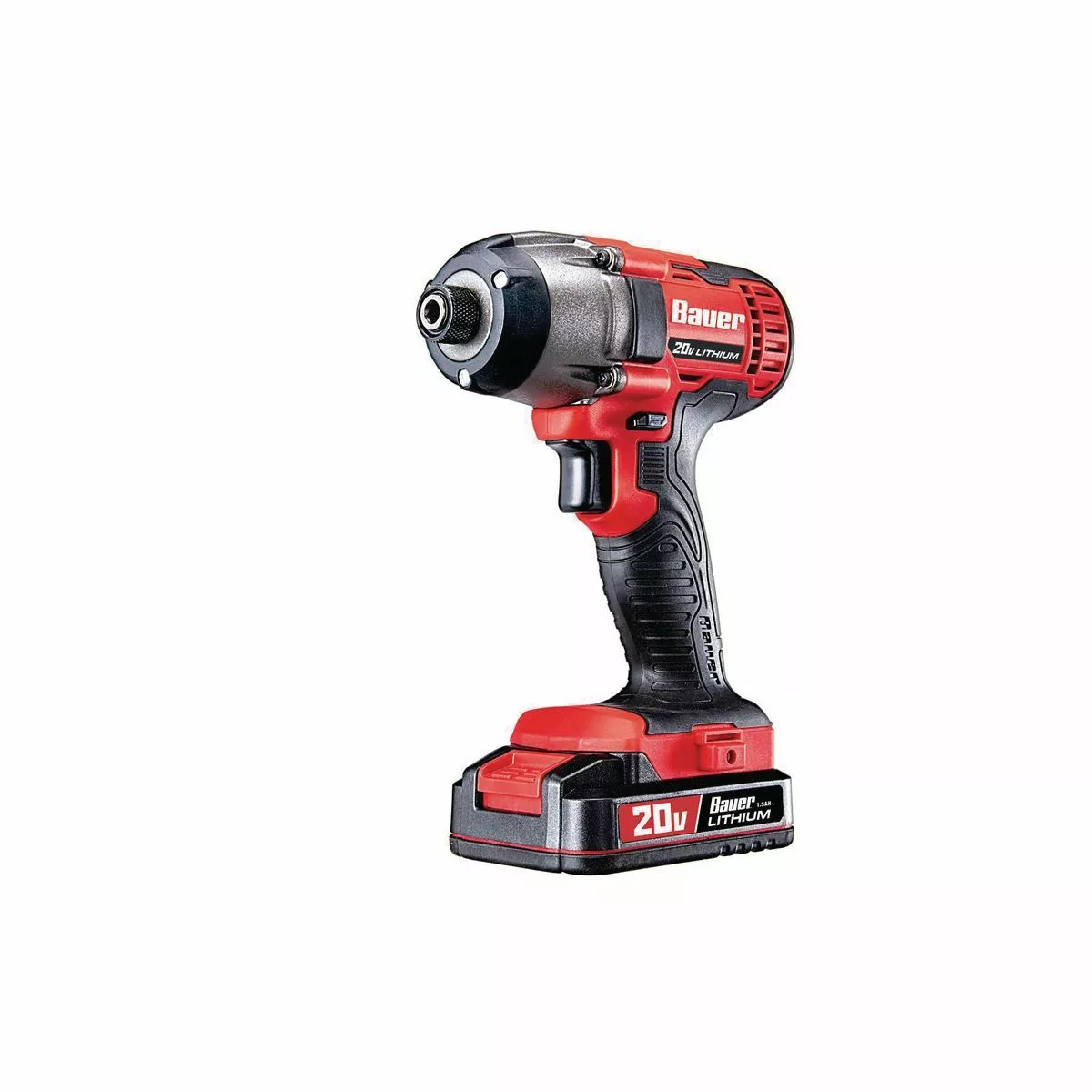 BAUER 20V Cordless 1/4 in. Hex Compact Impact Driver Kit with 1.5Ah Battery, Rapid Charger, and Bag 1 BAUER 20V Cordless 1/4 in. Hex Compact Impact Driver Kit with 1.5Ah Battery, Rapid Charger, and Bag