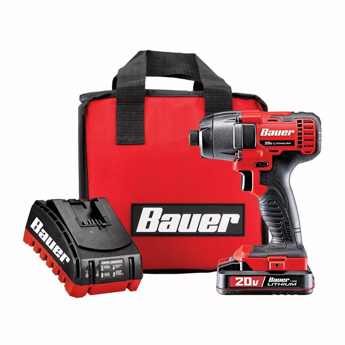 BAUER 20V Cordless 1/4 in. Hex Compact Impact Driver Kit with 1.5Ah Battery, Rapid Charger, and Bag 2 BAUER 20V Cordless 1/4 in. Hex Compact Impact Driver Kit with 1.5Ah Battery, Rapid Charger, and Bag - Image 2