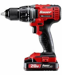 BAUER 20V Cordless 1/2 in. Drill/Driver Kit -Electrical Tools Shop 63531 W4
