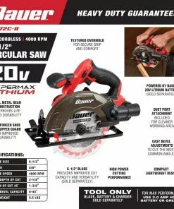 BAUER 20V Cordless 6-1/2 in. Circular Saw - Tool Only -Electrical Tools Shop 63634 W2SS