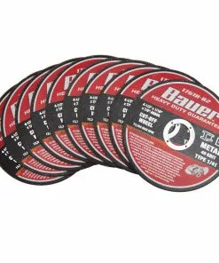 BAUER 4-1/2 in. x 1/16 in. x 7/8 in. Type 1/41 Metal Cut-off Wheel 10 Pk.