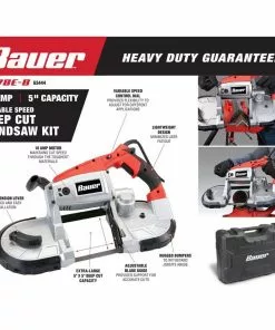 BAUER 10 Amp Deep Cut Variable Speed Band Saw -Electrical Tools Shop 64194 W2SS