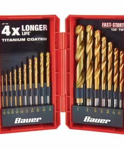 BAUER Titanium Drill Bit Set, 17 Pc.