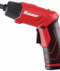 BAUER 4V Cordless 1/4 in. Screwdriver with Integrated Flashlight Kit with 4 Insert Bits and Wall Charger