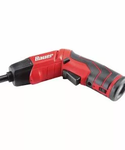 BAUER 4V Cordless 1/4 in. Screwdriver with Integrated Flashlight Kit with 4 Insert Bits and Wall Charger -Electrical Tools Shop 64313 W4