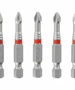 BAUER Impact Rated #2 Phillips 2 in. Insert Bits, 5 Pk