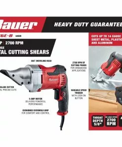 BAUER 14 gauge 5 Amp Metal Shears 8 BAUER 14 gauge 5 Amp Metal Shears -Electrical Tools Shop 64609 W2