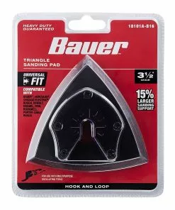 BAUER Universal Fit Triangle Sanding Pad for Oscillating Multi-tools with Hook & Loop -Electrical Tools Shop 64610 W5