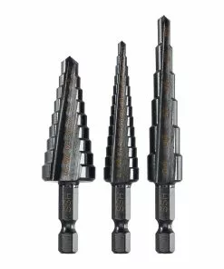 BAUER Black Oxide Step Drill Bit Set, 3 Pc.