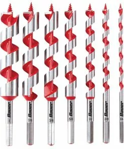 BAUER Wood Auger Drill Bit Set, 7 Pc.