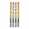 BAUER 1/4 in. Titanium Drill Bit Set, 4 Pc.