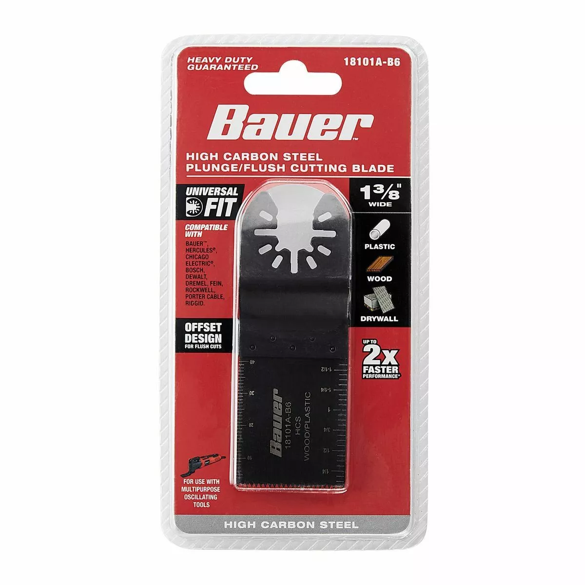 BAUER 1-3/8 in. High Carbon Steel Plunge/Flush Cutting Blade for Oscillating Multi-tools 4 BAUER 1-3/8 in. High Carbon Steel Plunge/Flush Cutting Blade for Oscillating Multi-tools - Image 4