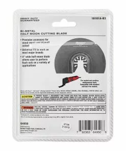 BAUER 4 in. Bi-Metal Half Moon Cutting Blade for Oscillating Multi-tools -Electrical Tools Shop 64950 W6
