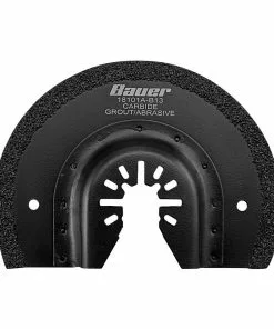 BAUER 3-5/8 in. Carbide Grit Thin Kerf Half Moon Grinding Blade for Oscillating Multi-tools