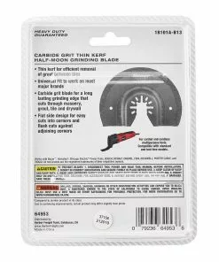 BAUER 3-5/8 in. Carbide Grit Thin Kerf Half Moon Grinding Blade for Oscillating Multi-tools -Electrical Tools Shop 64953 W6