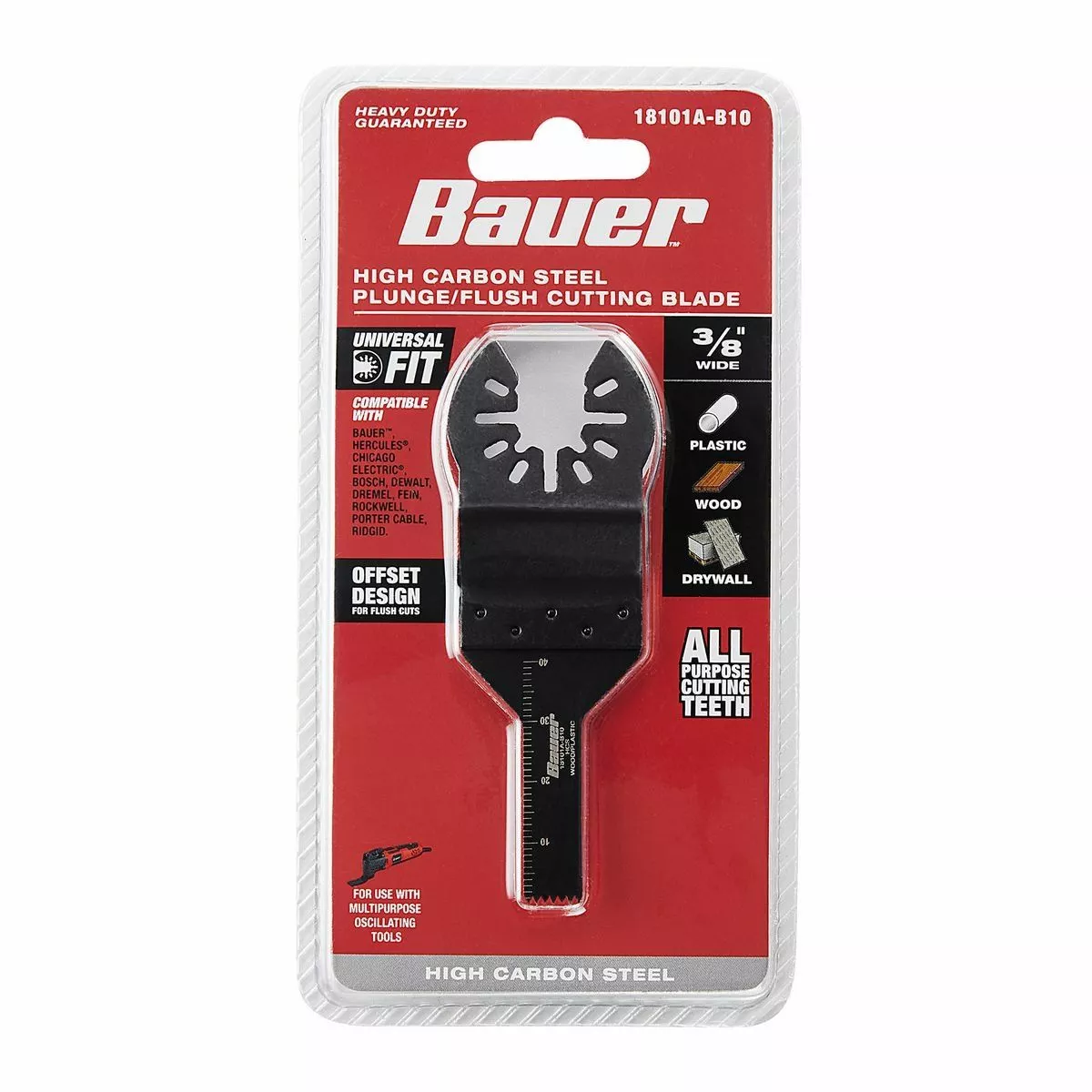 BAUER 3/8 in. High Carbon Steel Plunge/Flush Cutting Blade for Oscillating Multi-tools 3 BAUER 3/8 in. High Carbon Steel Plunge/Flush Cutting Blade for Oscillating Multi-tools - Image 3