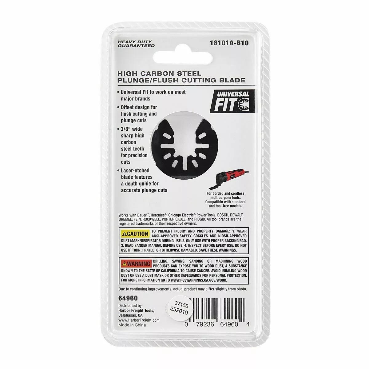 BAUER 3/8 in. High Carbon Steel Plunge/Flush Cutting Blade for Oscillating Multi-tools 4 BAUER 3/8 in. High Carbon Steel Plunge/Flush Cutting Blade for Oscillating Multi-tools - Image 4