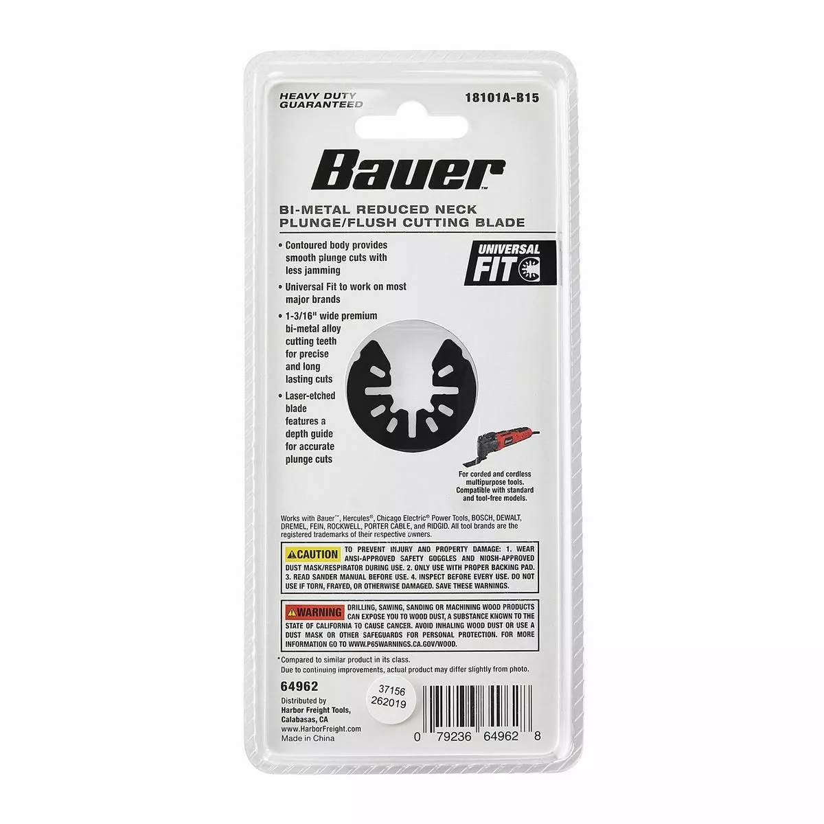 BAUER 1-3/16 in. Bi-Metal Reduced Shank Plunge/Flush Cutting Blade for Oscillating Multi-tools 4 BAUER 1-3/16 in. Bi-Metal Reduced Shank Plunge/Flush Cutting Blade for Oscillating Multi-tools - Image 4